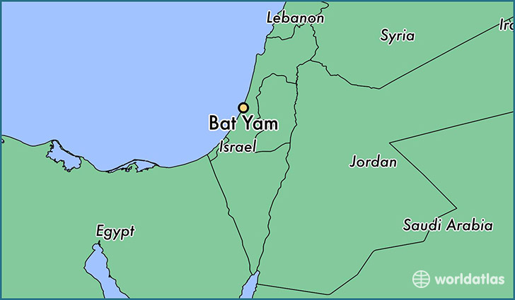 map showing the location of Bat Yam