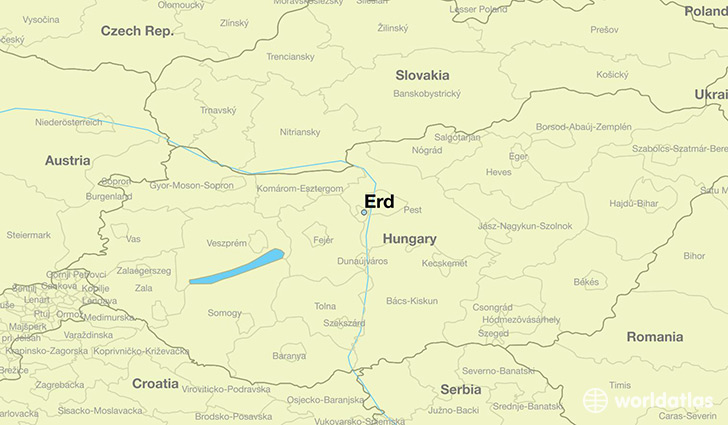 map showing the location of Erd