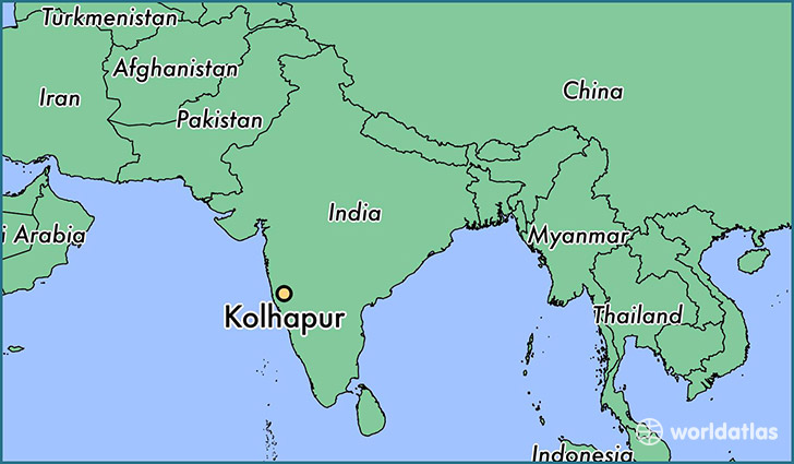 map showing the location of Kolhapur