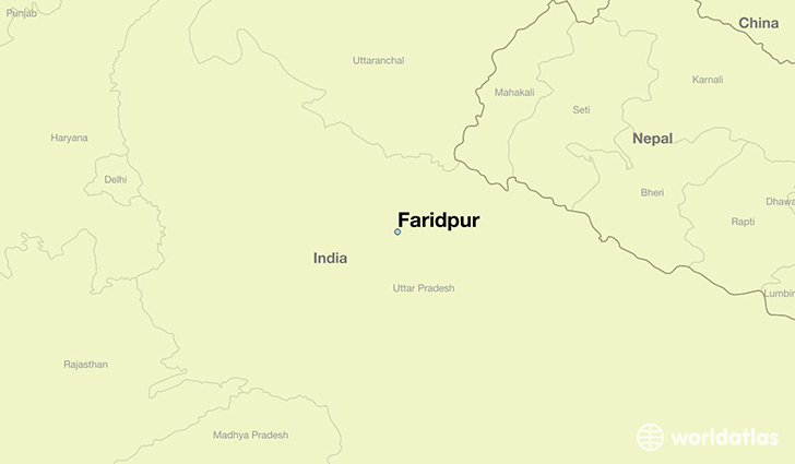 map showing the location of Faridpur