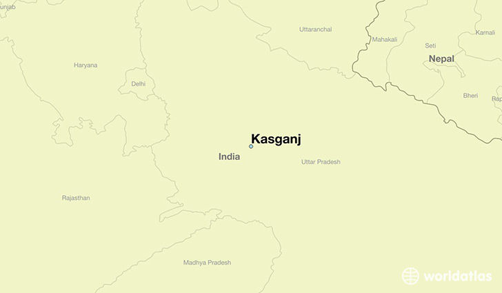 map showing the location of Kasganj