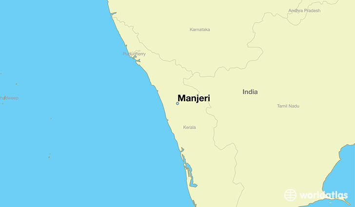 map showing the location of Manjeri