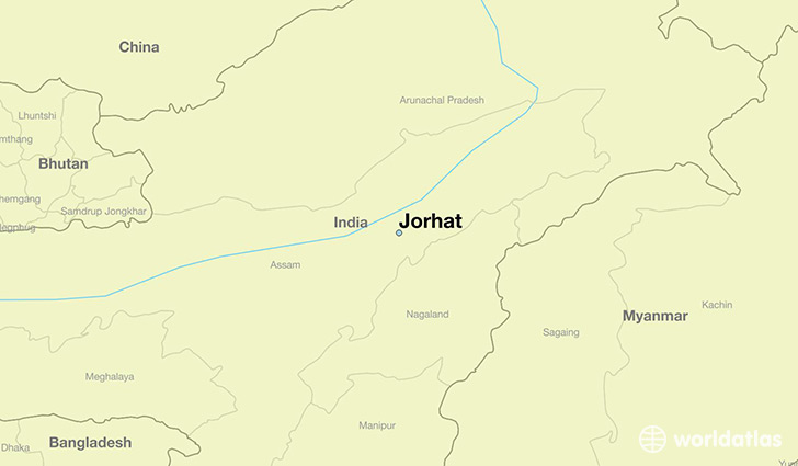 map showing the location of Jorhat