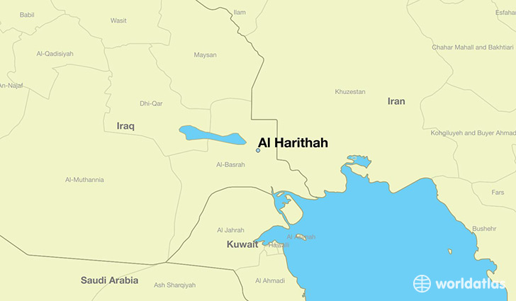 map showing the location of Al Harithah