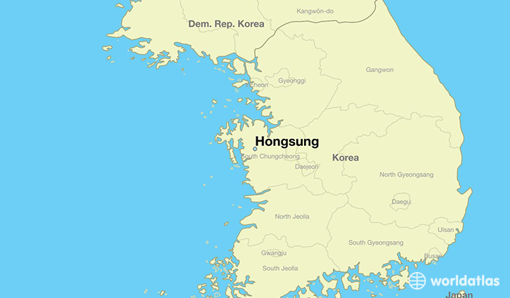 map showing the location of Hongsung