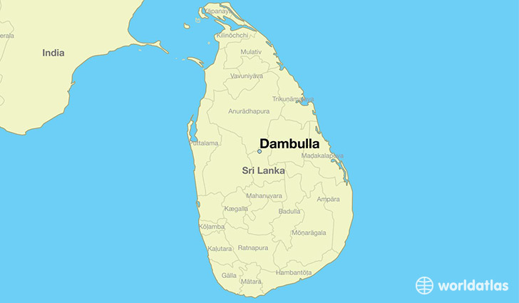 map showing the location of Dambulla