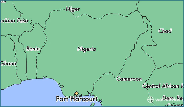 map showing the location of Port Harcourt