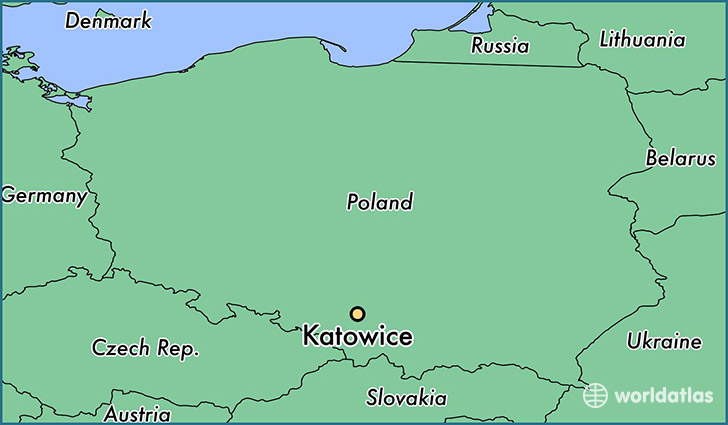 map showing the location of Katowice