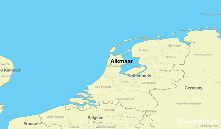 map showing the location of Alkmaar