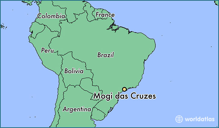map showing the location of Mogi das Cruzes