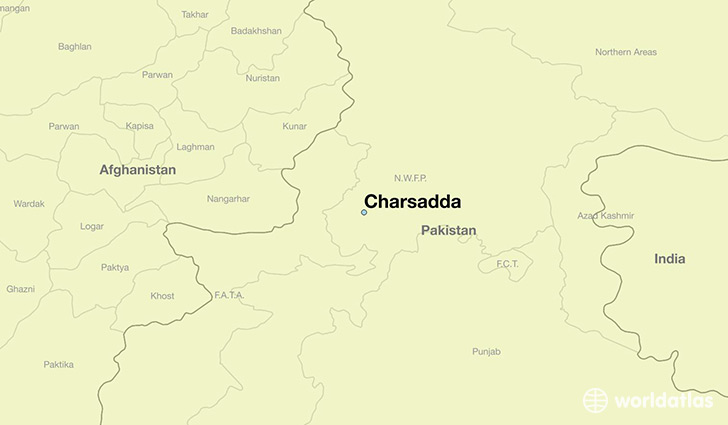 map showing the location of Charsadda