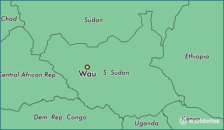 map showing the location of Wau