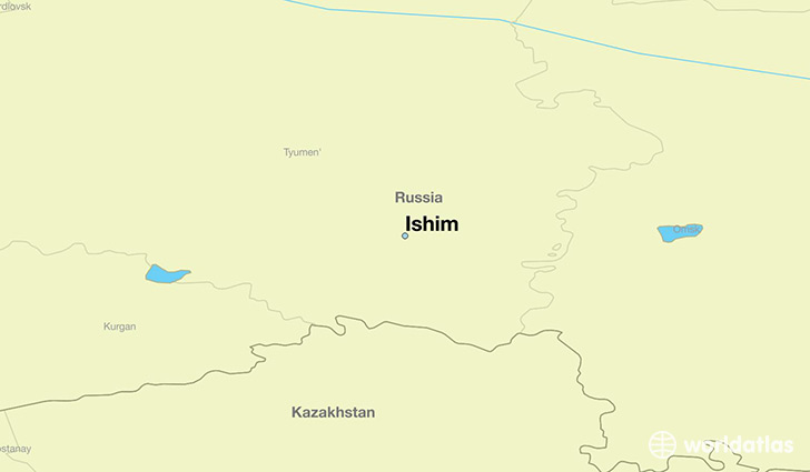 map showing the location of Ishim