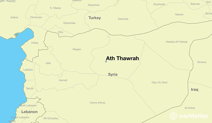 map showing the location of Ath Thawrah