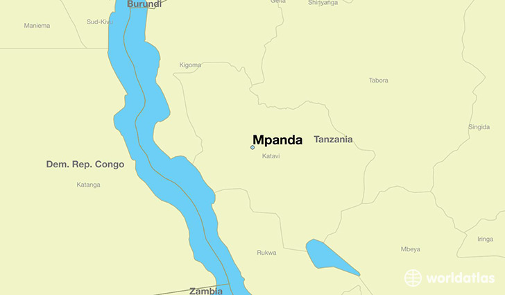 map showing the location of Mpanda