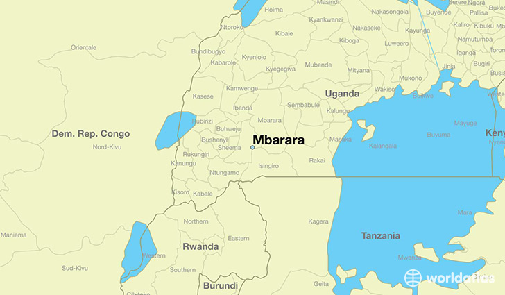 map showing the location of Mbarara