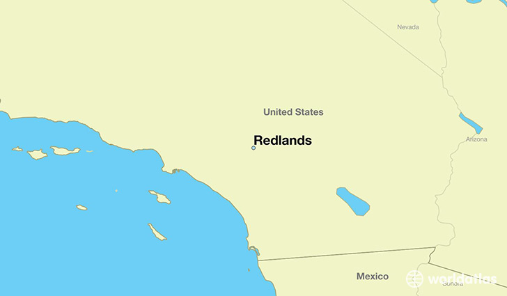 map showing the location of Redlands