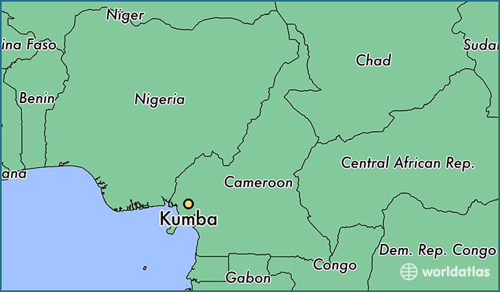 map showing the location of Kumba