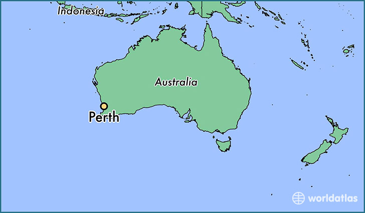 map showing the location of Perth