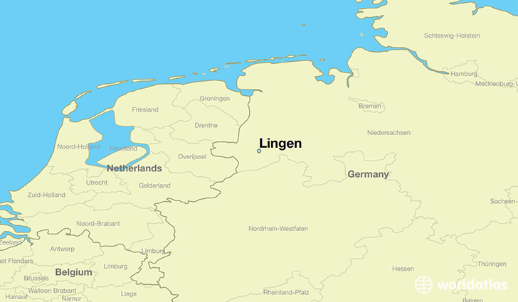map showing the location of Lingen