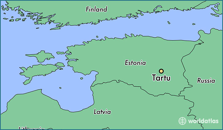 map showing the location of Tartu