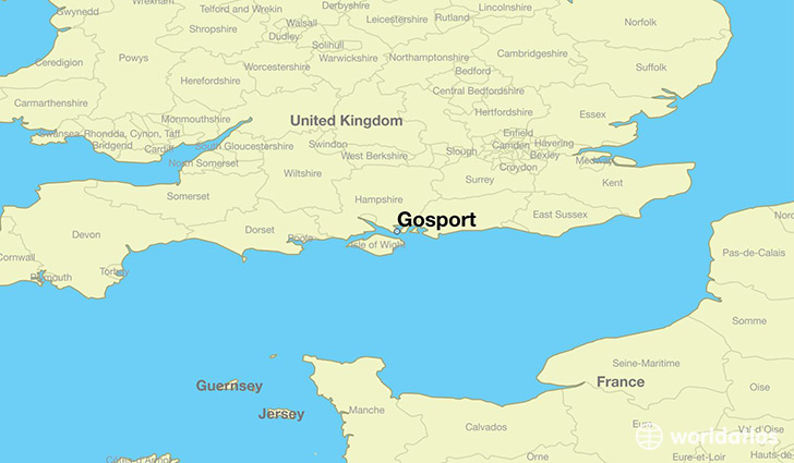 map showing the location of Gosport