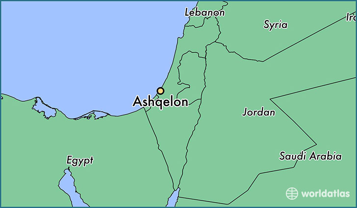 map showing the location of Ashqelon