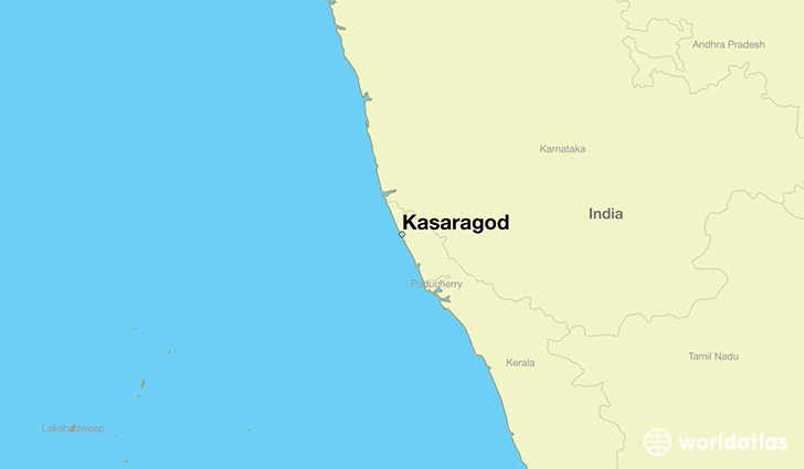 map showing the location of Kasaragod