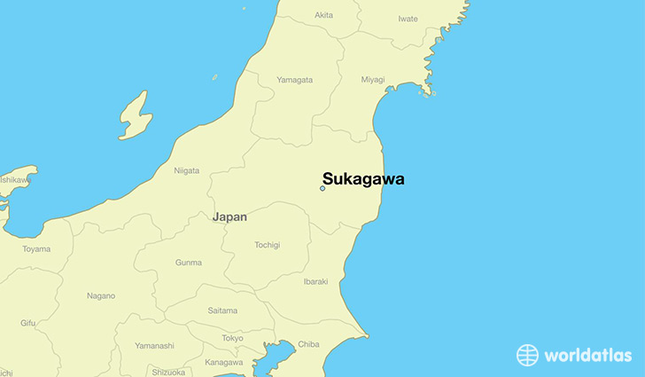 map showing the location of Sukagawa