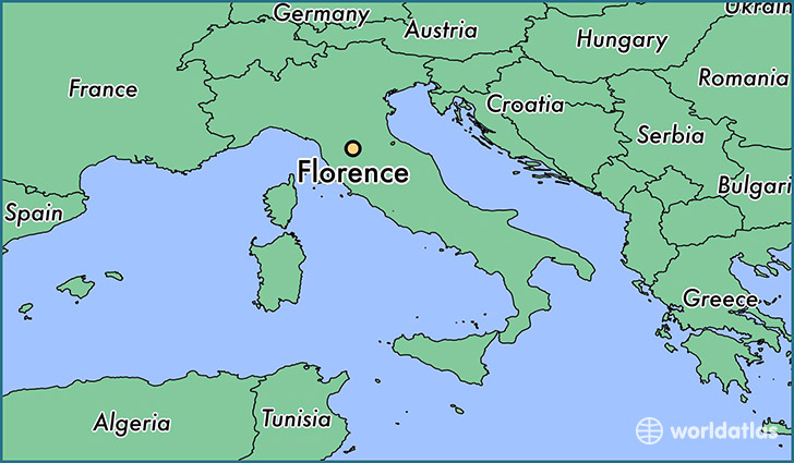 map showing the location of Florence