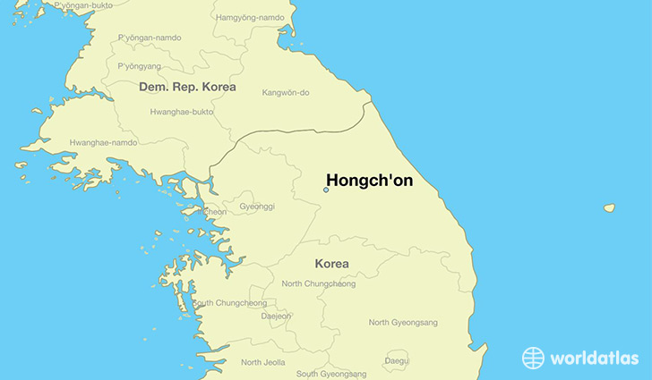 map showing the location of Hongch'on