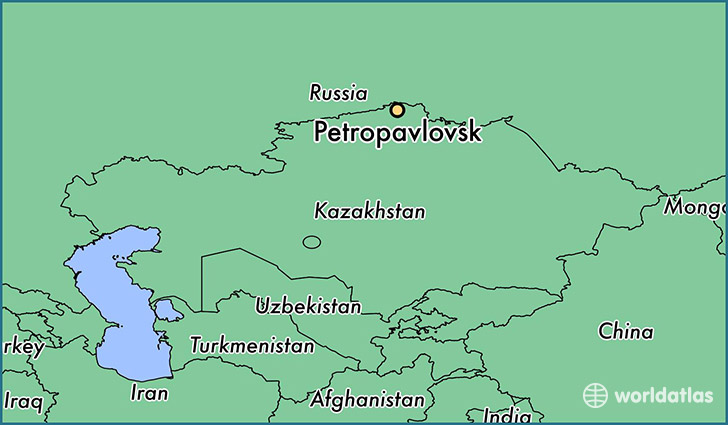 map showing the location of Petropavlovsk