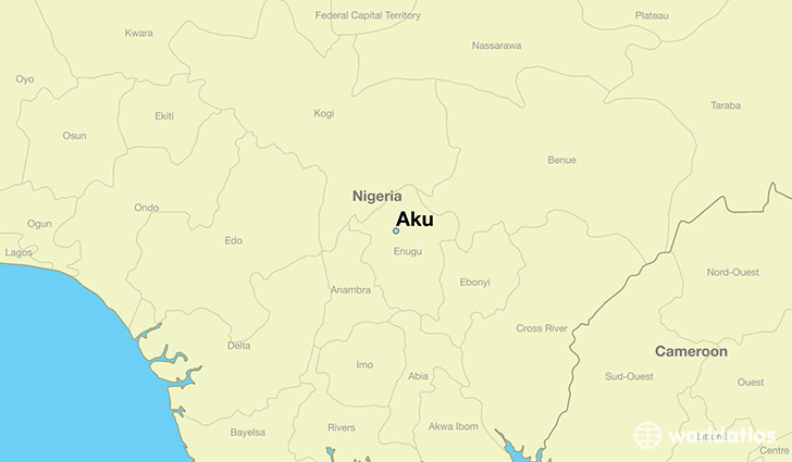 map showing the location of Aku