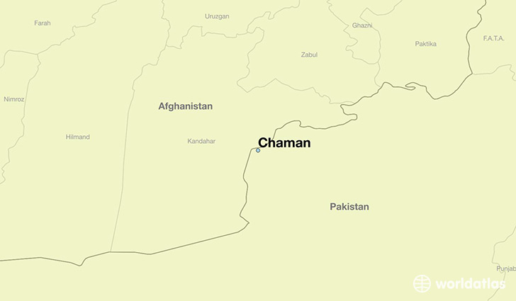 map showing the location of Chaman