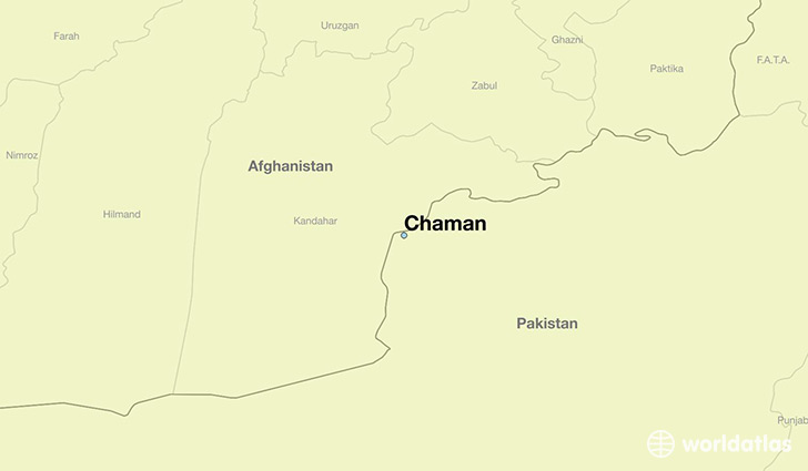 map showing the location of Chaman