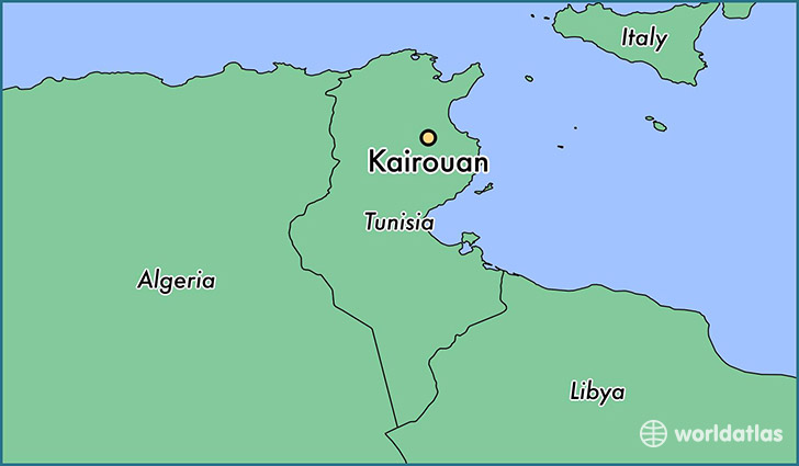 map showing the location of Kairouan