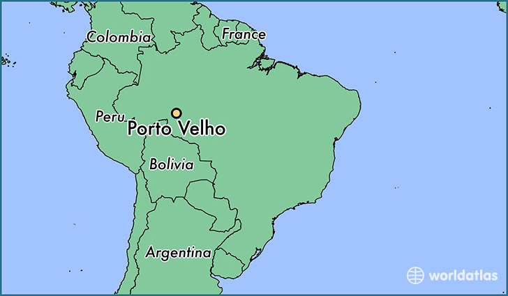 map showing the location of Porto Velho