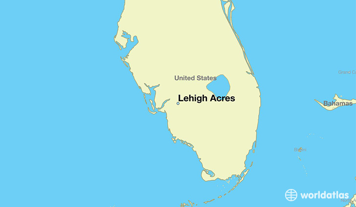 map showing the location of Lehigh Acres