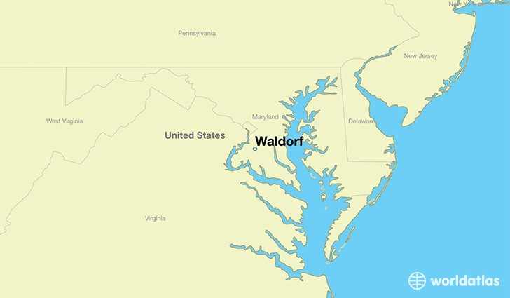 map showing the location of Waldorf