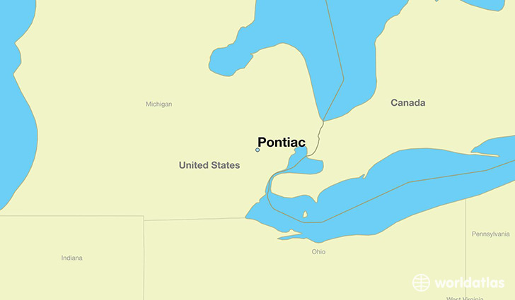 map showing the location of Pontiac