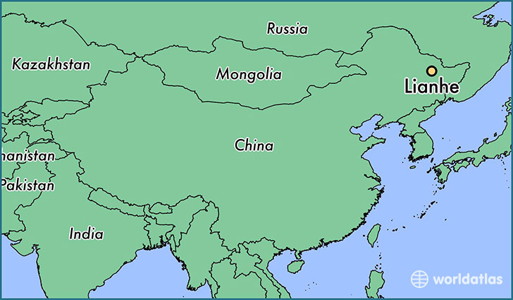 map showing the location of Lianhe