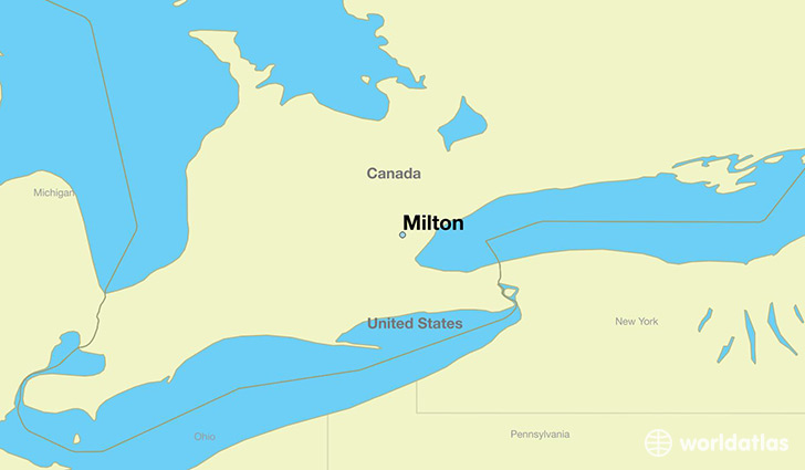 map showing the location of Milton