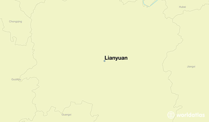 map showing the location of Lianyuan