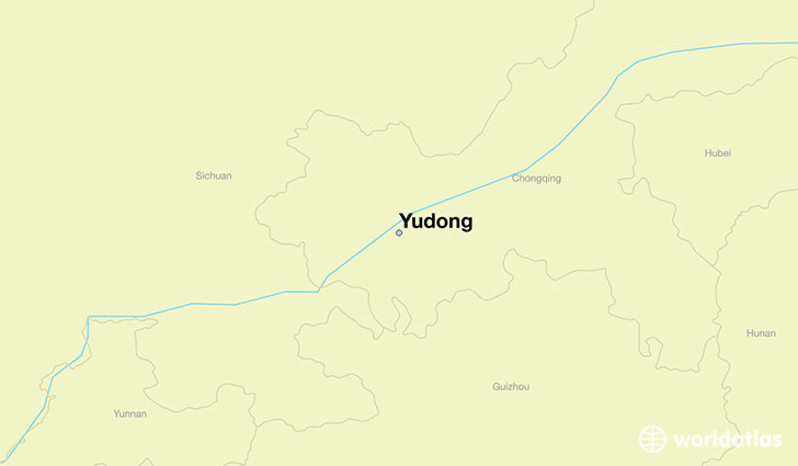 map showing the location of Yudong