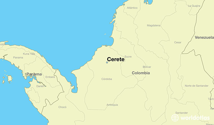 map showing the location of Cerete