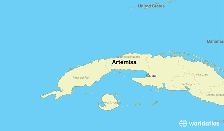 map showing the location of Artemisa