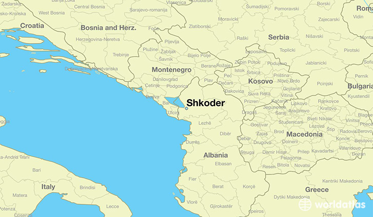 map showing the location of Shkoder