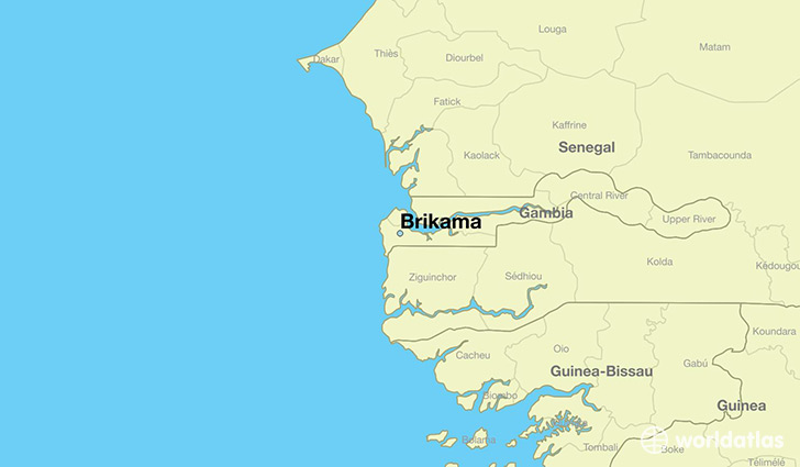 map showing the location of Brikama