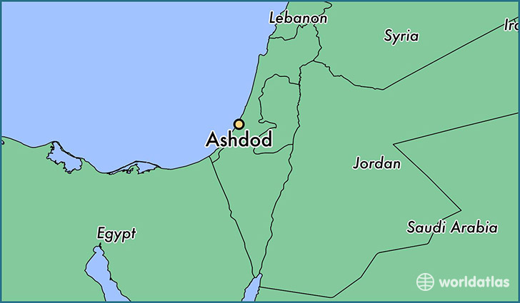 map showing the location of Ashdod