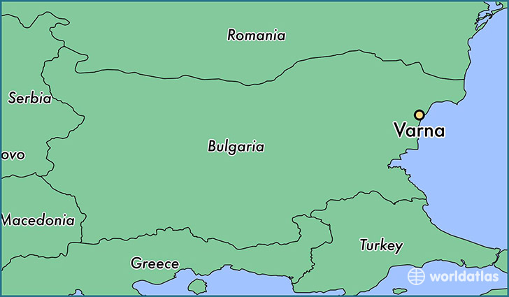 map showing the location of Varna